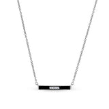 Black Enamel Bar Necklace