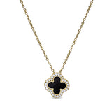 Black Enamel Clover Pendant
