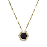 Black Enamel Hexagon Pendant