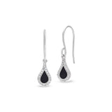 Black Enamel Teardrop Drop Earrings