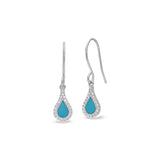Turquoise Enamel Teardrop Drop Earrings