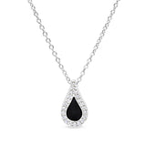 Black Enamel Teardrop Pendant