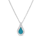 Turquoise Enamel Teardrop Pendant