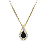 Black Enamel Teardrop Pendant