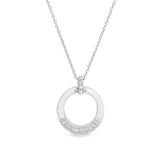 White Enamel Open Circle Pendant