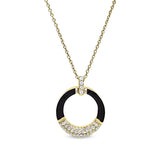 Black Enamel Open Circle Pendant