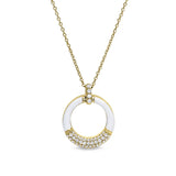 White Enamel Open Circle Pendant