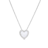 White Enamel Heart Pendant