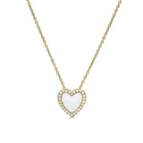 White Enamel Heart Pendant