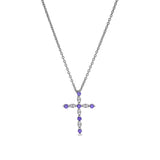 February Birthstone Cross Pendant
