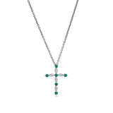 May Birthstone Cross Pendant