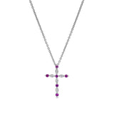 July Birthstone Cross Pendant