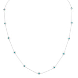 Turquoise Enamel Clover Station Necklace