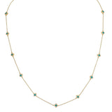 Turquoise Enamel Clover Station Necklace