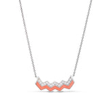 Coral Enamel Ups and Downs Necklace