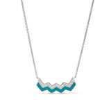 Turquoise Enamel Ups and Downs Necklace