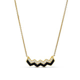 Black Enamel Ups and Downs Necklace