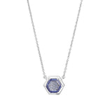Synthetic Tanzanite Hexagon Necklace