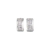 Two Row Micropave Huggie Earrings