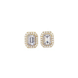 Two Tone Small Octacon Stud Earrings