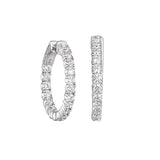 Medium Hoop Earrings with Prong Set Inside Out Simulated Diamonds
