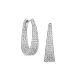 Micropave Tapered Hoop Earrings