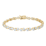 Two Stone Waves Tennis Bracelet