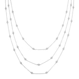 Three Chain Layered Station Necklace