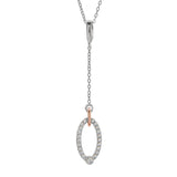 Two Tone Open Oval Chain Drop Pendant