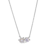 Pearl and Simulated Diamond Necklace