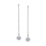 Simulated Diamond Drop Threader Earrings