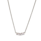 Three Round Prong Set Simulated Diamond Necklace