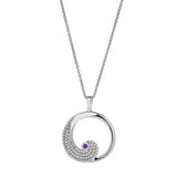February Birthstone Wave Pendant