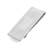 Striped Money Clip with Rectangle Polished Center