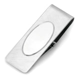 Florentine Hinged Money Clip with Oval Polished Center