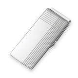Polished Hinged Money Clip with Criss Cross Design