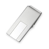 Striped Hinged Money Clip with Polished End Rectangle