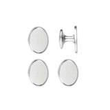 Sandblasted Oval Stud Set with Etched Border