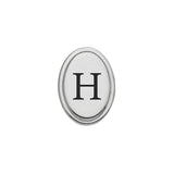 Oval Tie Tack with Black Epoxy Initial