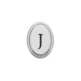 Oval Tie Tack with Black Epoxy Initial