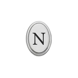 Oval Tie Tack with Black Epoxy Initial