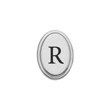 Oval Tie Tack with Black Epoxy Initial