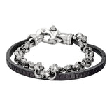 Black Leather Two Cord Bracelet