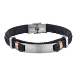 Black Leather One Cord Bracelet