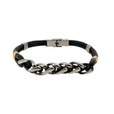 Black Leather Single Cord Bracelet
