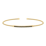 Single Cable Cuff Bracelet with Onyx