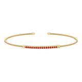 Single Cable Cuff Birthstone Bracelet - January