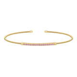 Single Cable Cuff Birthstone Bracelet - October