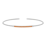 Single Cable Cuff Birthstone Bracelet - November