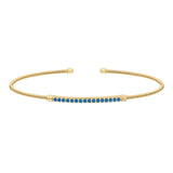 Single Cable Cuff Birthstone Bracelet - December